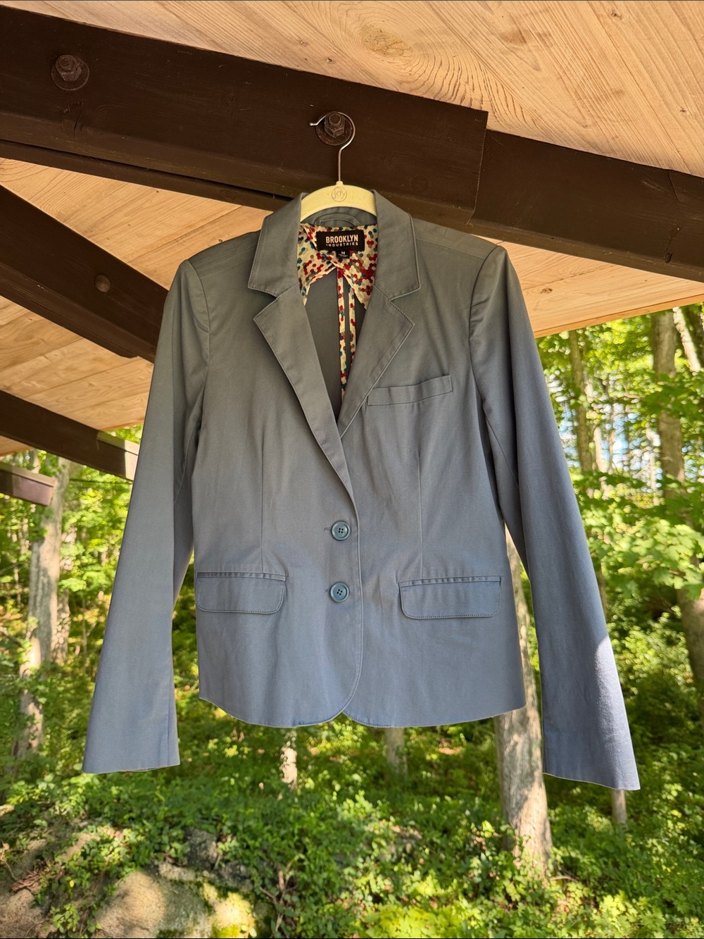 Brooklyn Industries Women's Slate Blue Two-Button Blazer